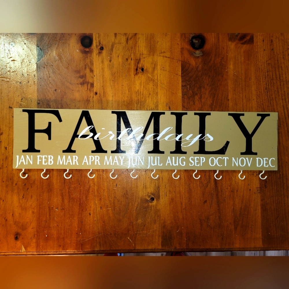 Family birthday month wall decor